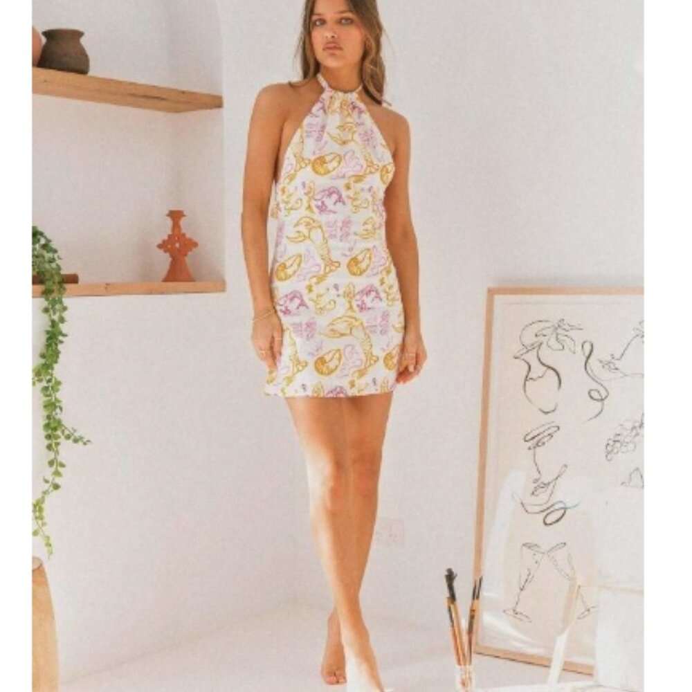 Peppermayo - Rosé All Day Linen Mini Dress - Oceanus - Size 4